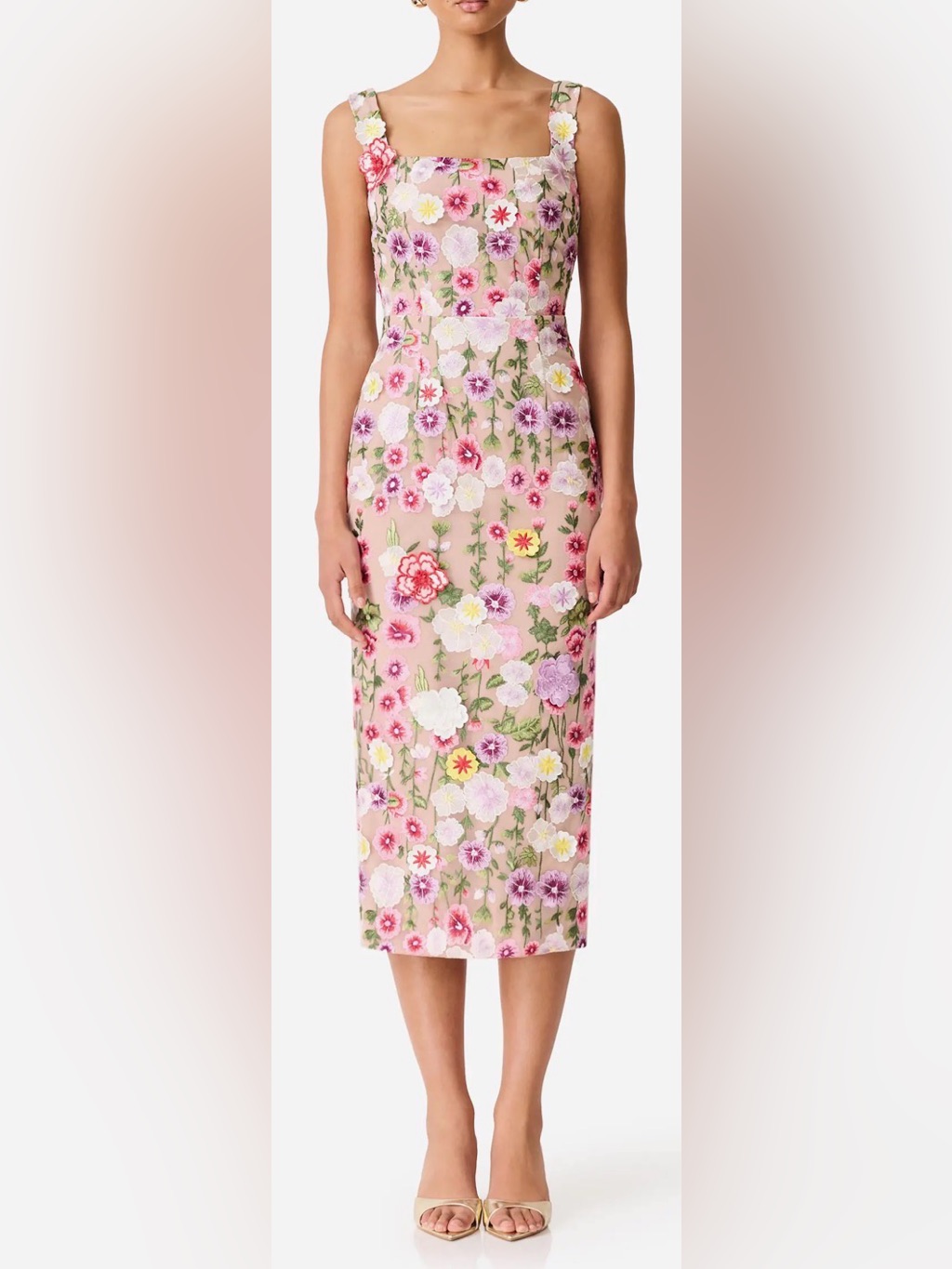 New Elliatt Neve Floral Midi Sleeveless Dress Sz Xl